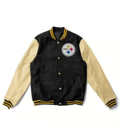Varsity Pittsburgh Steelers Black and Cream Jacket