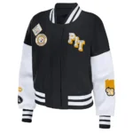 Varsity Pittsburgh Steelers Erin Andrews Black and White Jacket