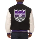 Varsity Sacramento Kings Domestic Black and White Jacket