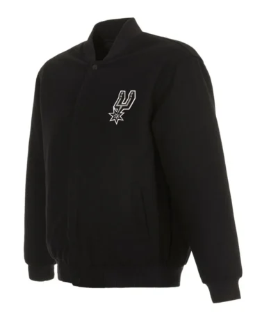 Varsity San Antonio Spurs Black Wool Jacket