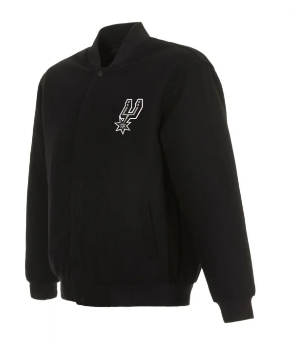 Varsity San Antonio Spurs Black Wool Jacket