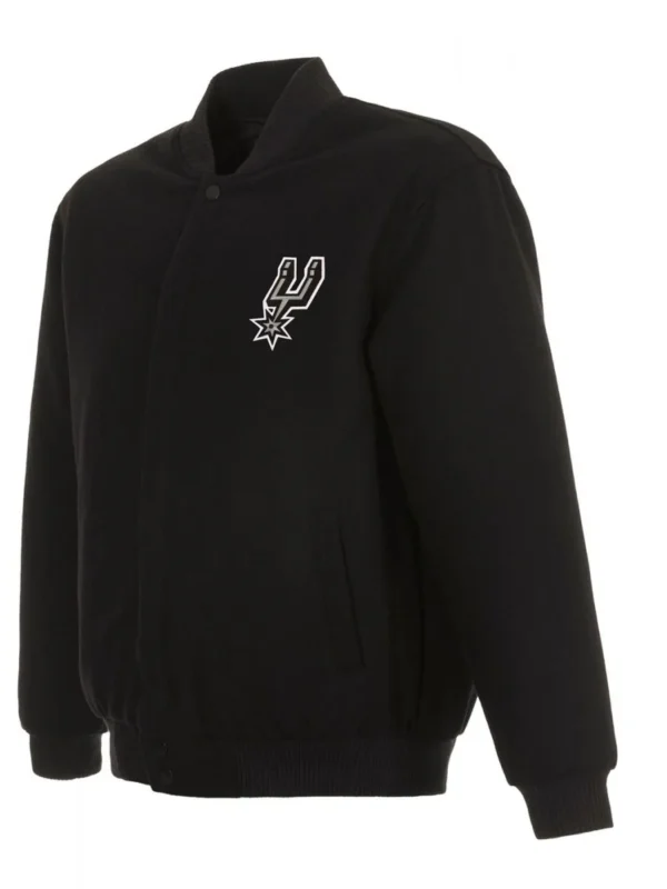 Varsity San Antonio Spurs Black Wool Jacket