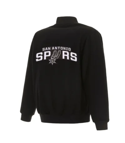 Varsity San Antonio Spurs Black Wool Jacket