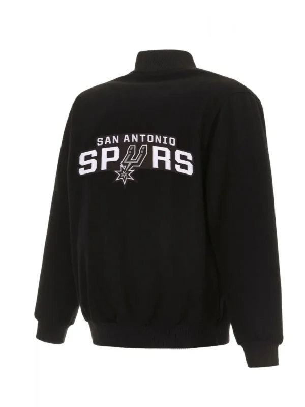 Varsity San Antonio Spurs Black Wool Jacket