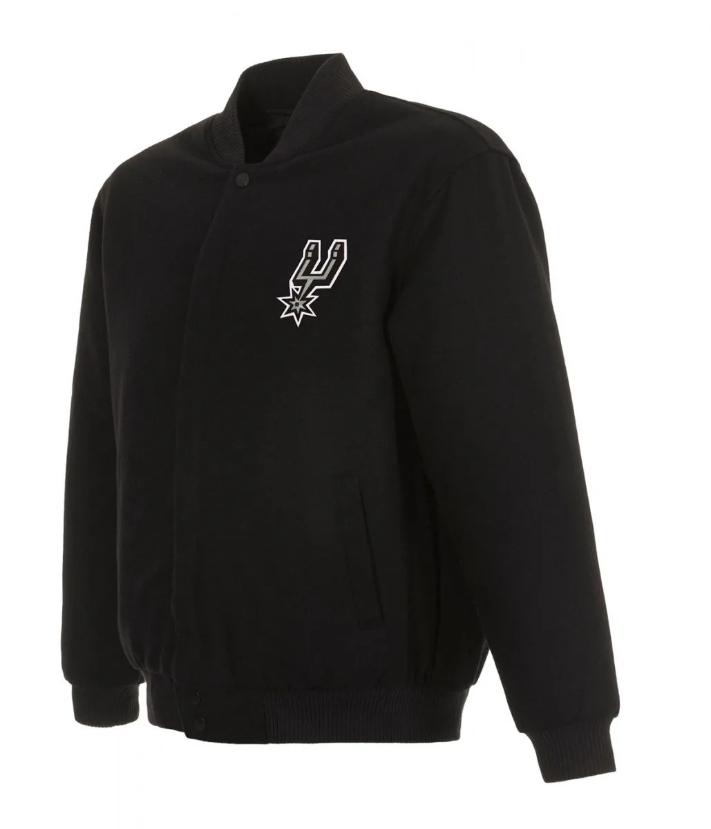 Varsity San Antonio Spurs Black Wool Jacket Varsity San Antonio Spurs Black Wool Jacket
