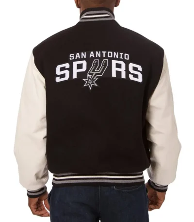 Varsity San Antonio Spurs Two-Tone Black and White Jacket