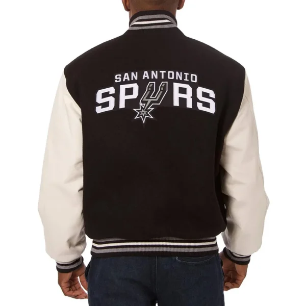 Varsity San Antonio Spurs Two-Tone Black and White Jacket