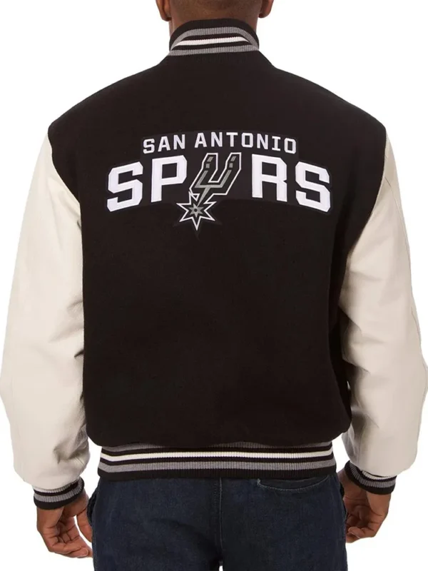 Varsity San Antonio Spurs Two-Tone Black and White Jacket