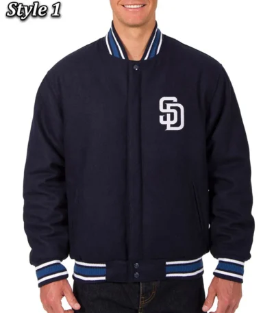 Varsity San Diego Padres Navy Blue Wool Jacket