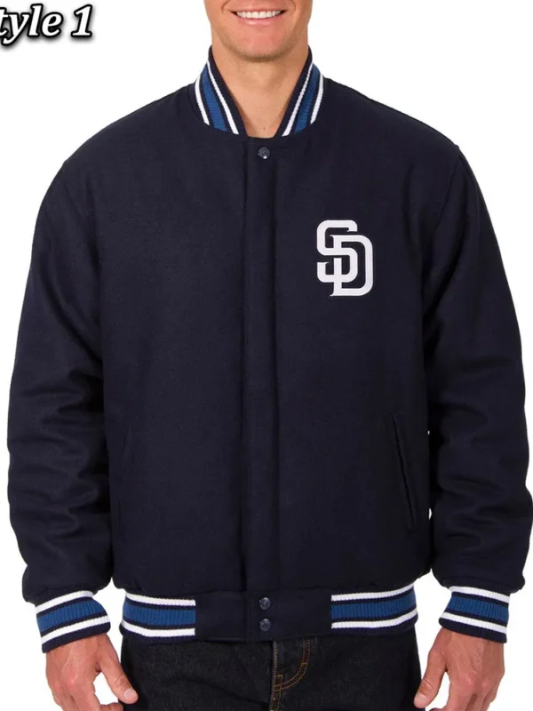 Varsity San Diego Padres Navy Blue Wool Jacket