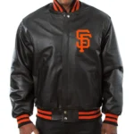 Varsity San Francisco Giants Black Leather Jacket
