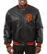 Varsity San Francisco Giants Black Leather Jacket