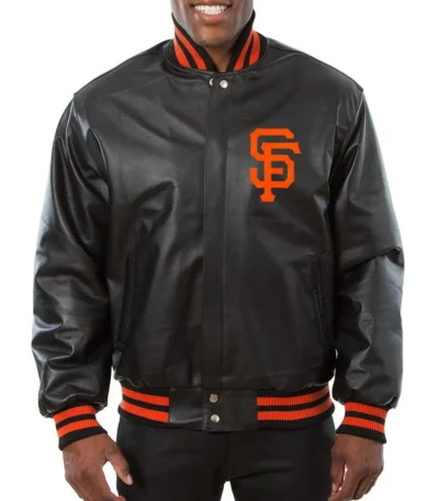 Varsity San Francisco Giants Black Leather Jacket