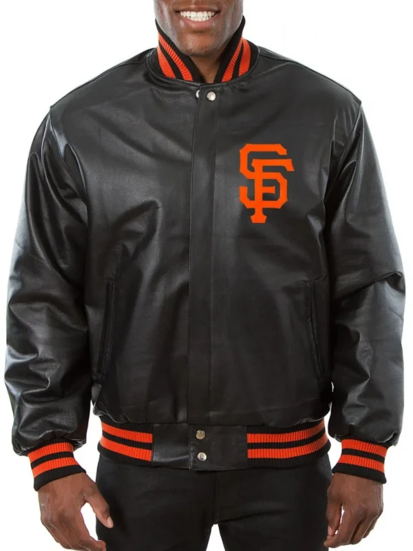 Varsity San Francisco Giants Black Leather Jacket