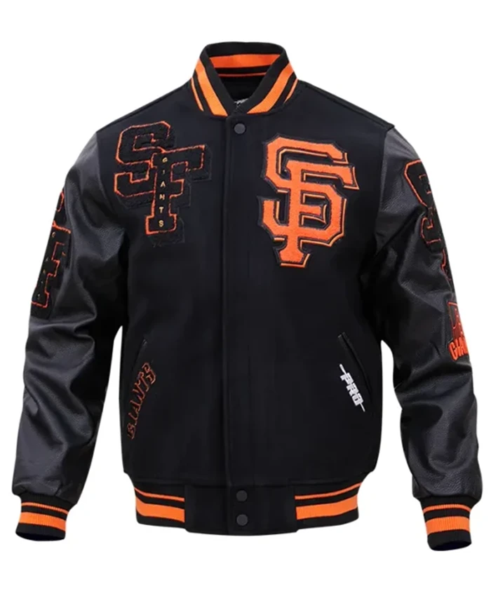 Varsity San Francisco Giants Mash Up Black Jacket Varsity San Francisco Giants Mash Up Black Jacket