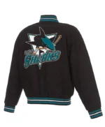 Varsity San Jose Sharks Black Wool Jacket