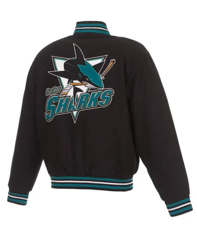 Varsity San Jose Sharks Black Wool Jacket