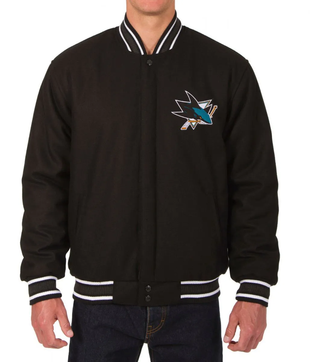 Varsity San Jose Sharks Black Wool Jacket Varsity San Jose Sharks Black Wool Jacket