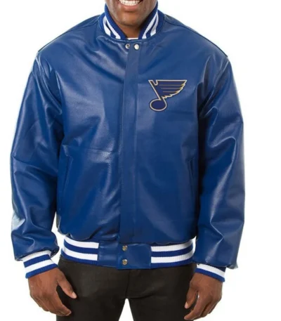 Varsity St. Louis Blues Royal Blue Leather Jacket