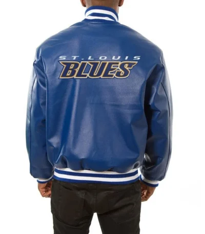 Varsity St. Louis Blues Royal Blue Leather Jacket