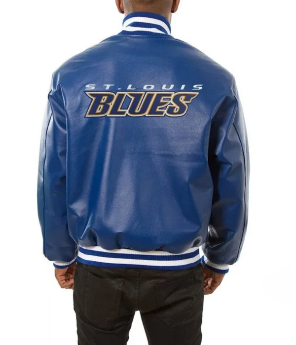 Varsity St. Louis Blues Royal Blue Leather Jacket