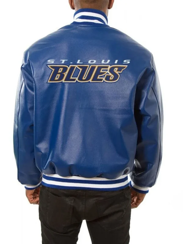Varsity St. Louis Blues Royal Blue Leather Jacket