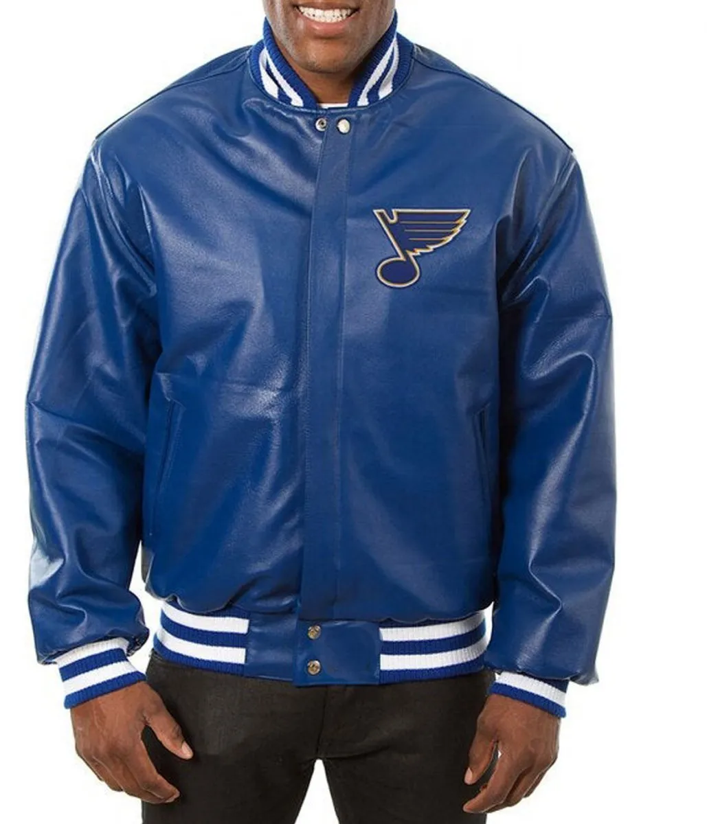 Varsity St. Louis Blues Royal Blue Leather Jacket Varsity St. Louis Blues Royal Blue Leather Jacket
