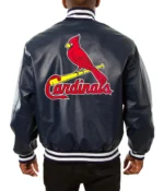 Varsity St. Louis Cardinals Navy Blue Leather Jacket
