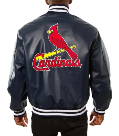 Varsity St. Louis Cardinals Navy Blue Leather Jacket