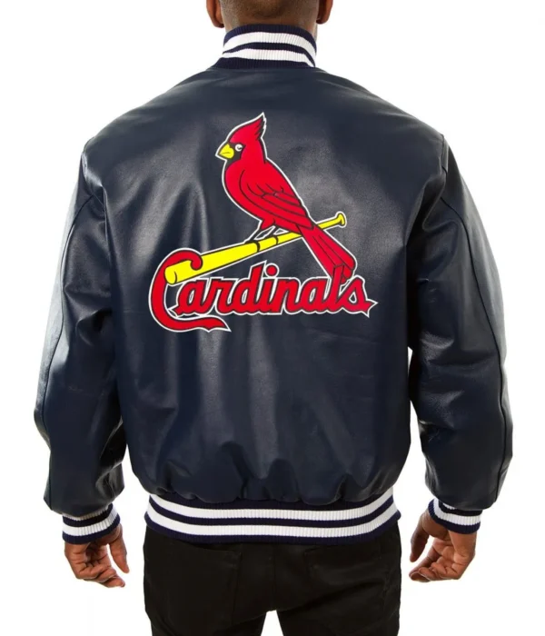 Varsity St. Louis Cardinals Navy Blue Leather Jacket