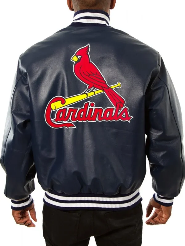 Varsity St. Louis Cardinals Navy Blue Leather Jacket