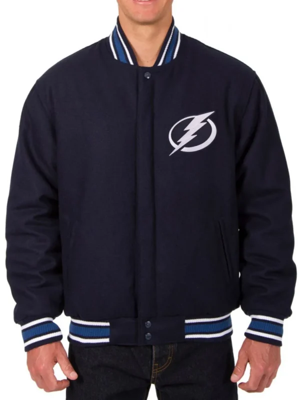 Varsity Tampa Bay Lightning Navy Blue Wool Jacket