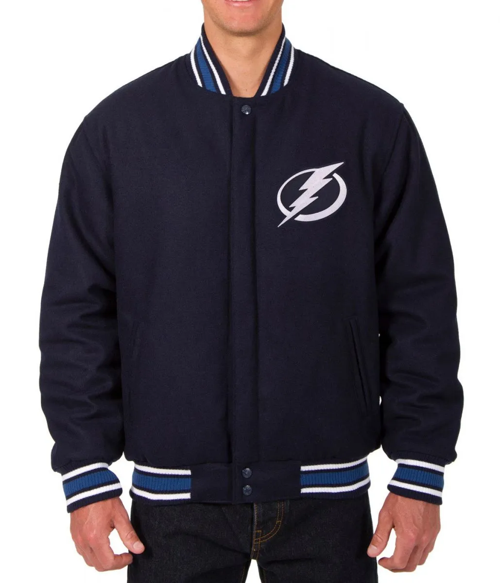 Varsity Tampa Bay Lightning Navy Blue Wool Jacket Varsity Tampa Bay Lightning Navy Blue Wool Jacket