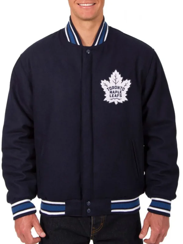 Varsity Toronto Maple Leafs Navy Blue Wool Jacket