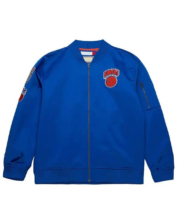 Vintage New York Knicks Logo Royal Lightweight Satin Jacket