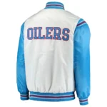 White-Light Blue Houston Oilers Historic Logo Renegade Jacket