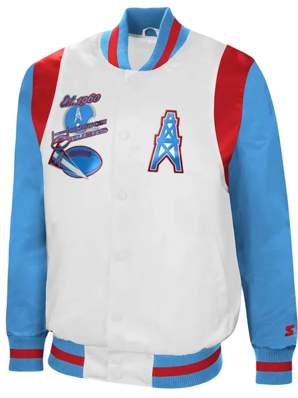 White-Light Blue Houston Oilers The All-American Jacket