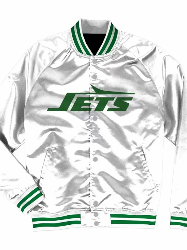 White New York Jets Satin Jacket