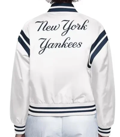 NY Yankees Full Count Satin White Jacket