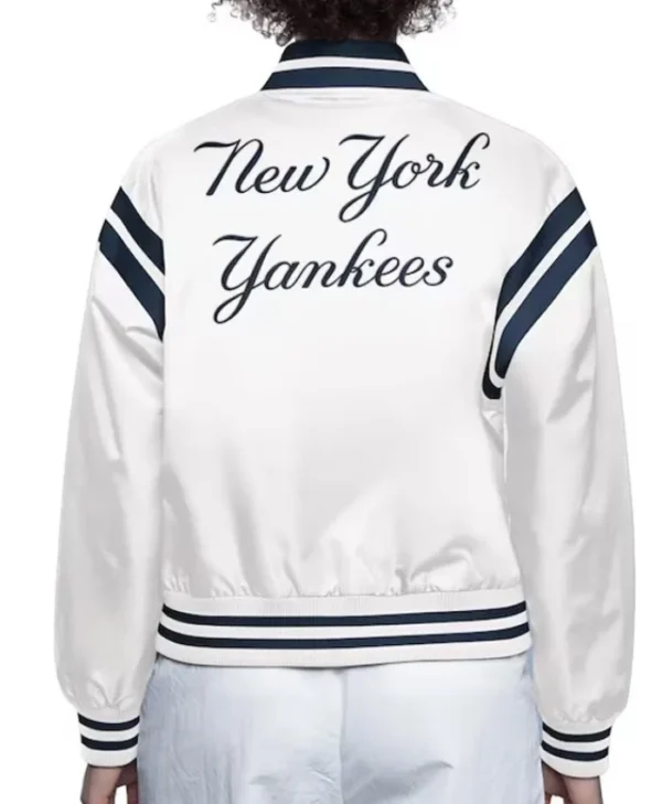 NY Yankees Full Count Satin White Jacket