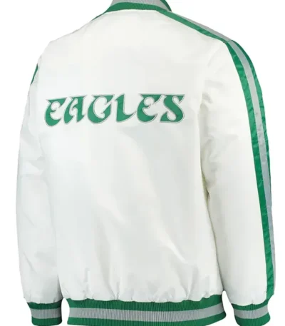 White Philadelphia Eagles Throwback D-line Jacket