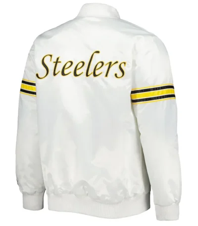 White Pittsburgh Steelers The Power Forward Satin Jacket