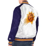 White-Purple Phoenix Suns Renegade Varsity Satin Jacket