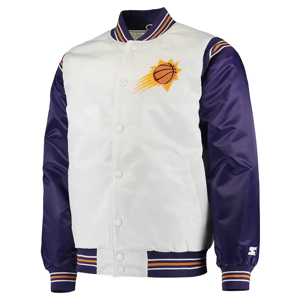 White-Purple Phoenix Suns Renegade satin Jacket White-Purple Phoenix Suns Renegade satin Jacket