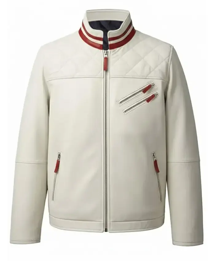 White Quilted Motorcycle Jacket White Quilted Motorcycle Jacket