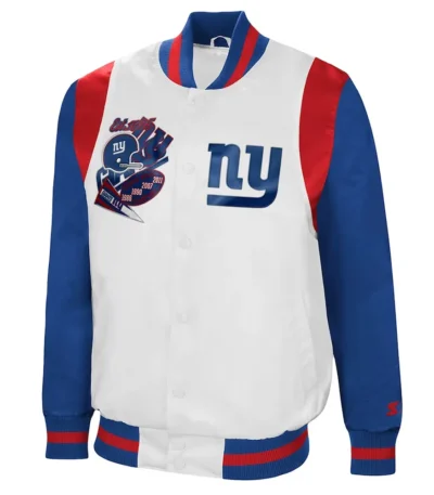 White-Royal NY Giants Retro The All-American Jacket
