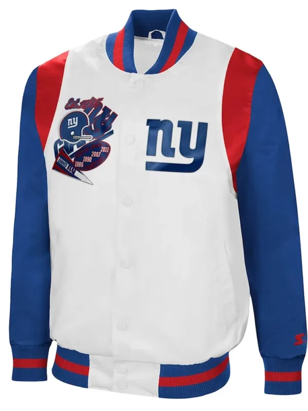 White-Royal NY Giants Retro The All-American Jacket
