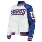 White-Royal New York Giants Hometown Satin Jacket