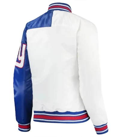 White-Royal New York Giants Hometown Satin Jacket