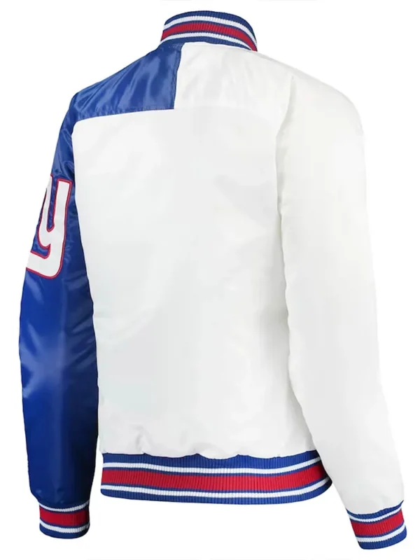 White-Royal New York Giants Hometown Satin Jacket
